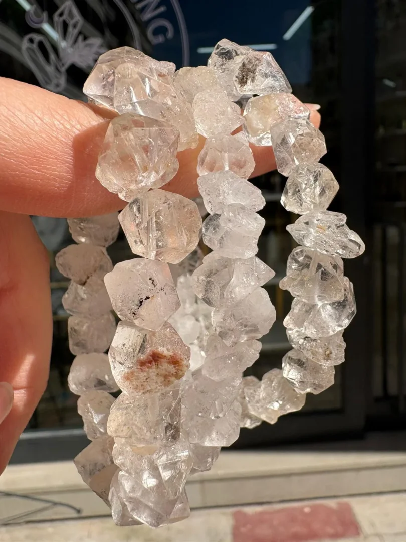 Herkimer Elması Bileklik - Beyaz