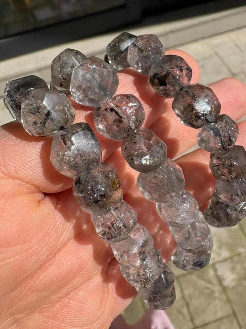 Herkimer Elması Bileklik -Siyah