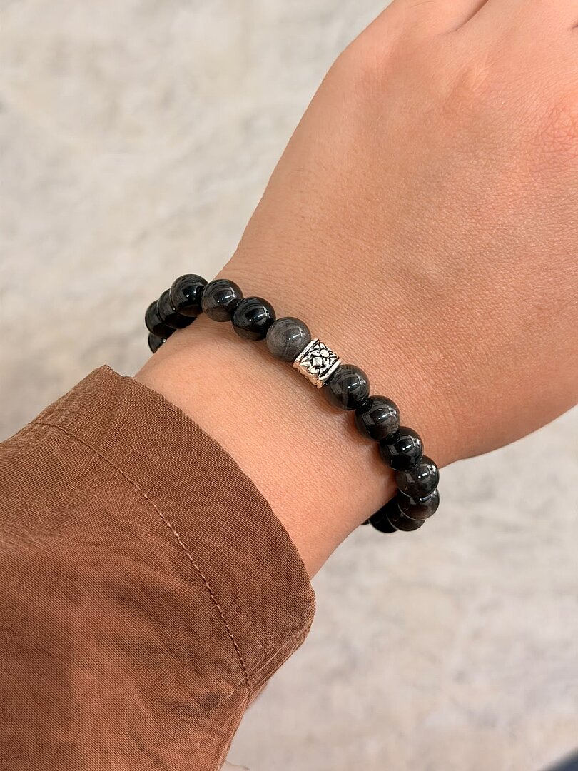 Silver Obsidyen Bileklik