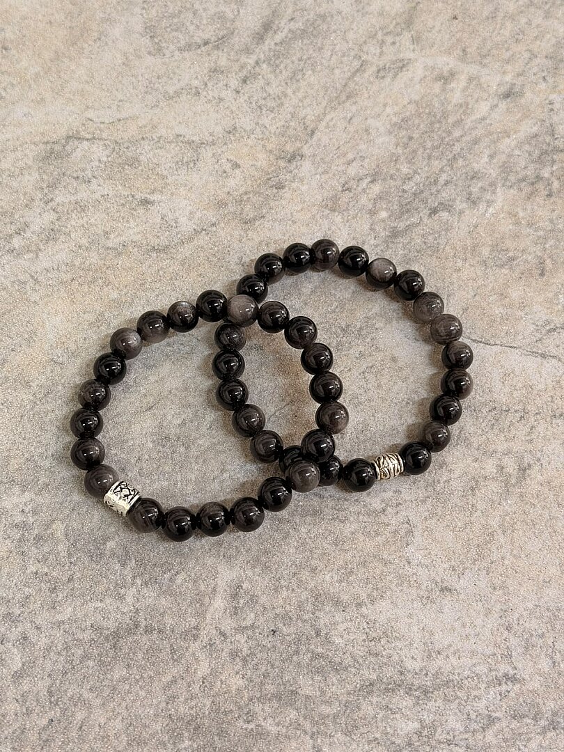 Silver Obsidyen Bileklik - 3